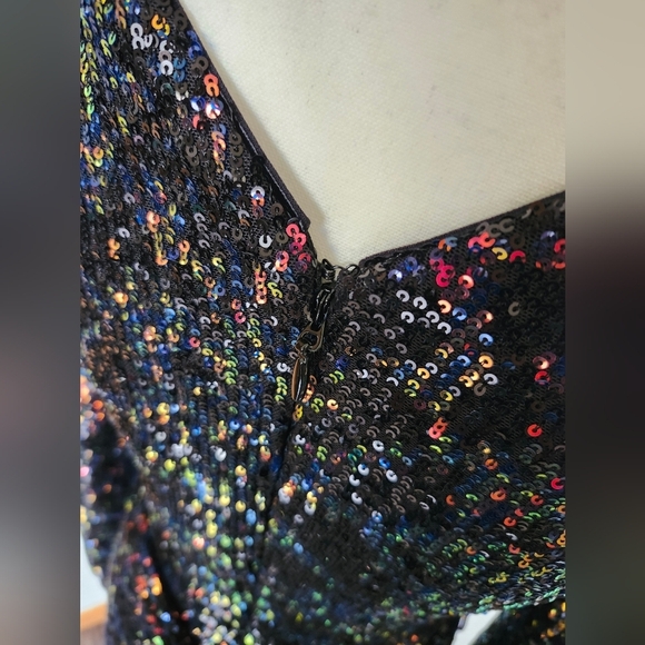 NWT Dress The Population Daphne Amber Elegant Multicolor Sequin Formal Dress - Picture 4 of 5